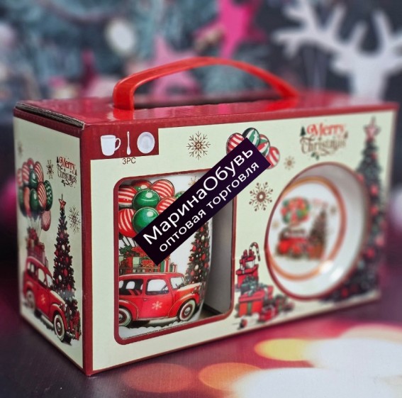 картинка Кружка новогодняя 330 мл подарочный набор от магазина Одежда+