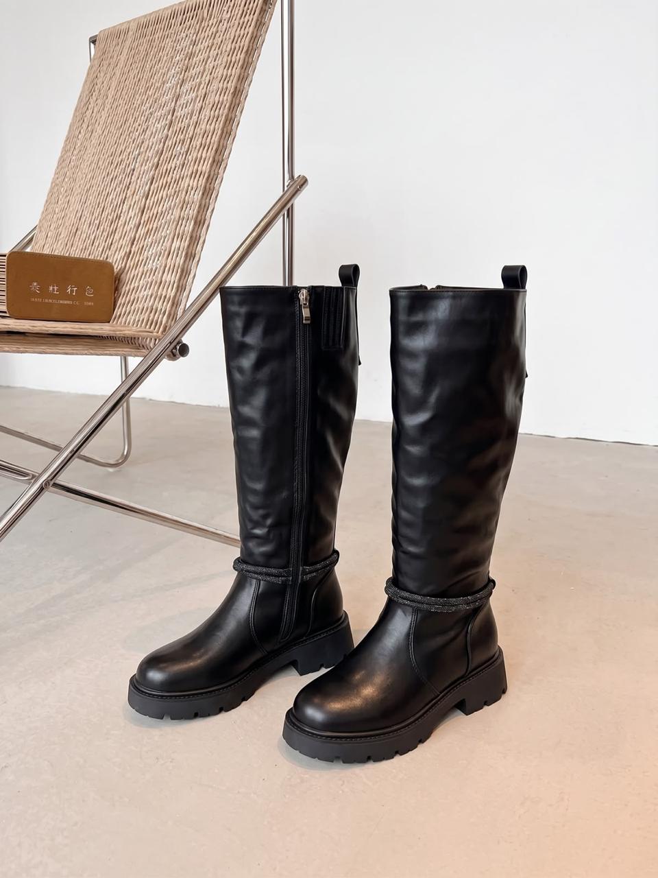 фото женские зимние ботфорты 126921 оптом с доставкой