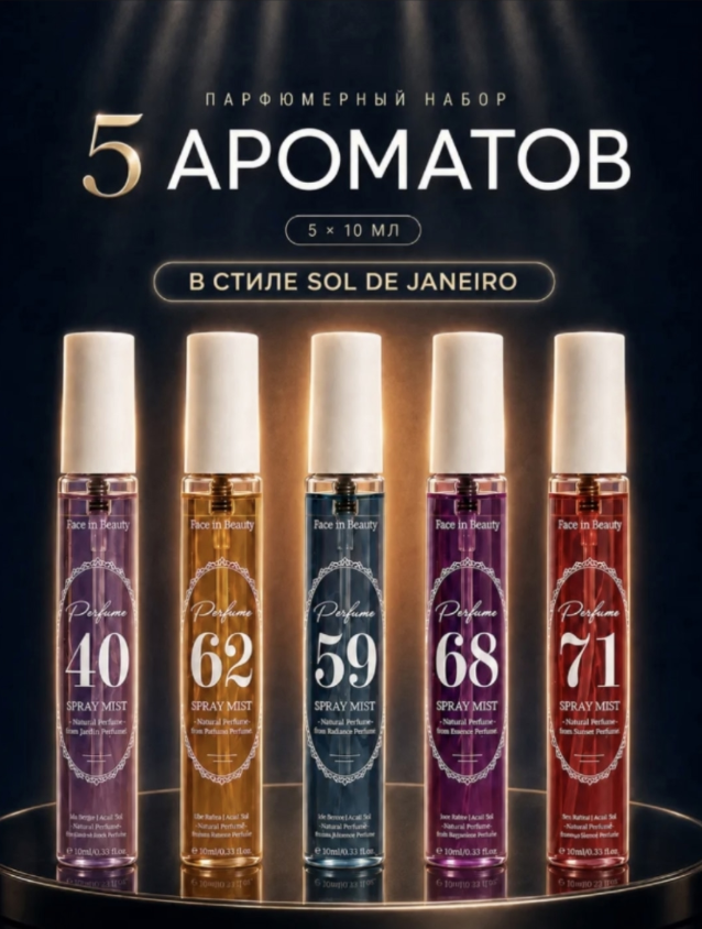 картинка Парфюмированный мист для тела 40мл набор 5 шт от магазина Одежда+