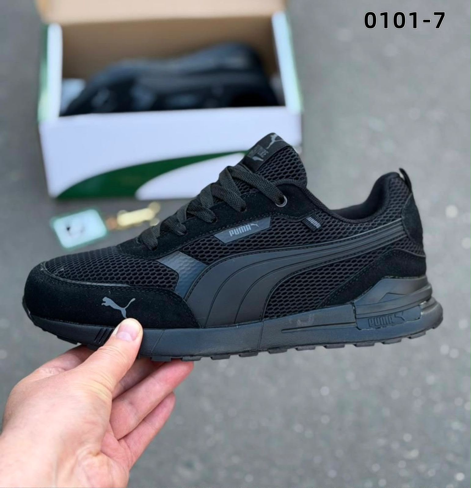 фото мужские черные кроссовки puma 138741 оптом