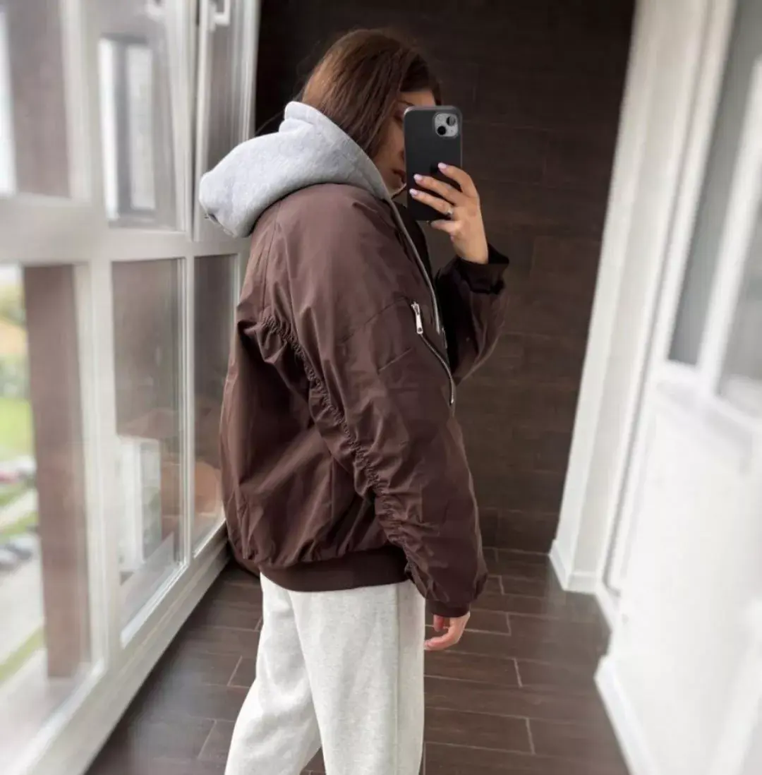 картинка Утепленный бомбер оверсайз от магазина Одежда+