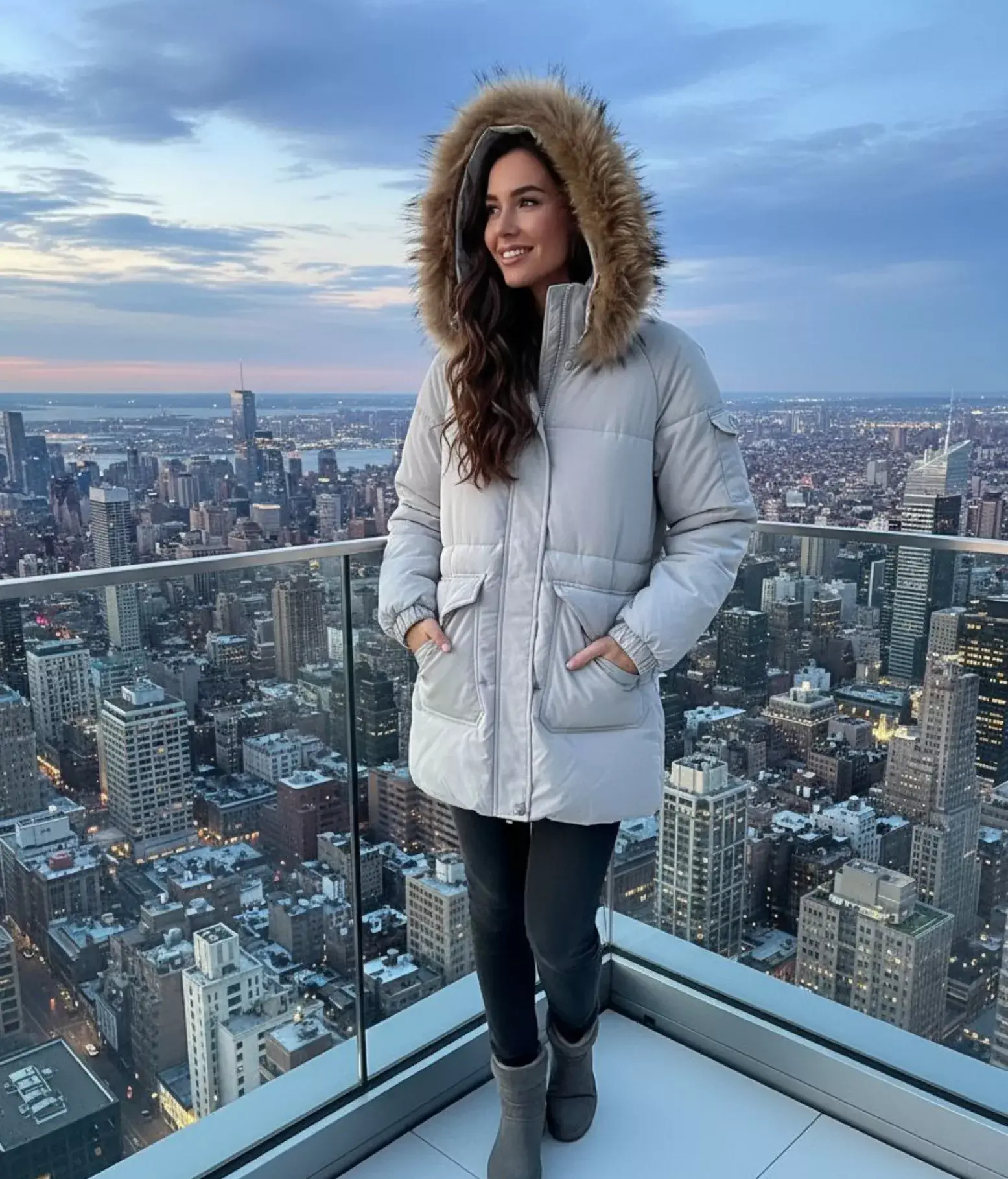 картинка Стильная зимняя куртка с меховым капюшоном от магазина Одежда+