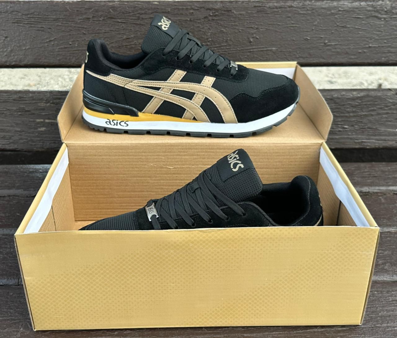 фото мужские черные кроссовки asics 396434 оптом