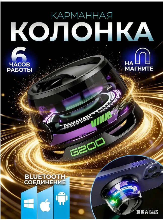 картинка Компактная магнитная Bluetooth-колонка от магазина Одежда+