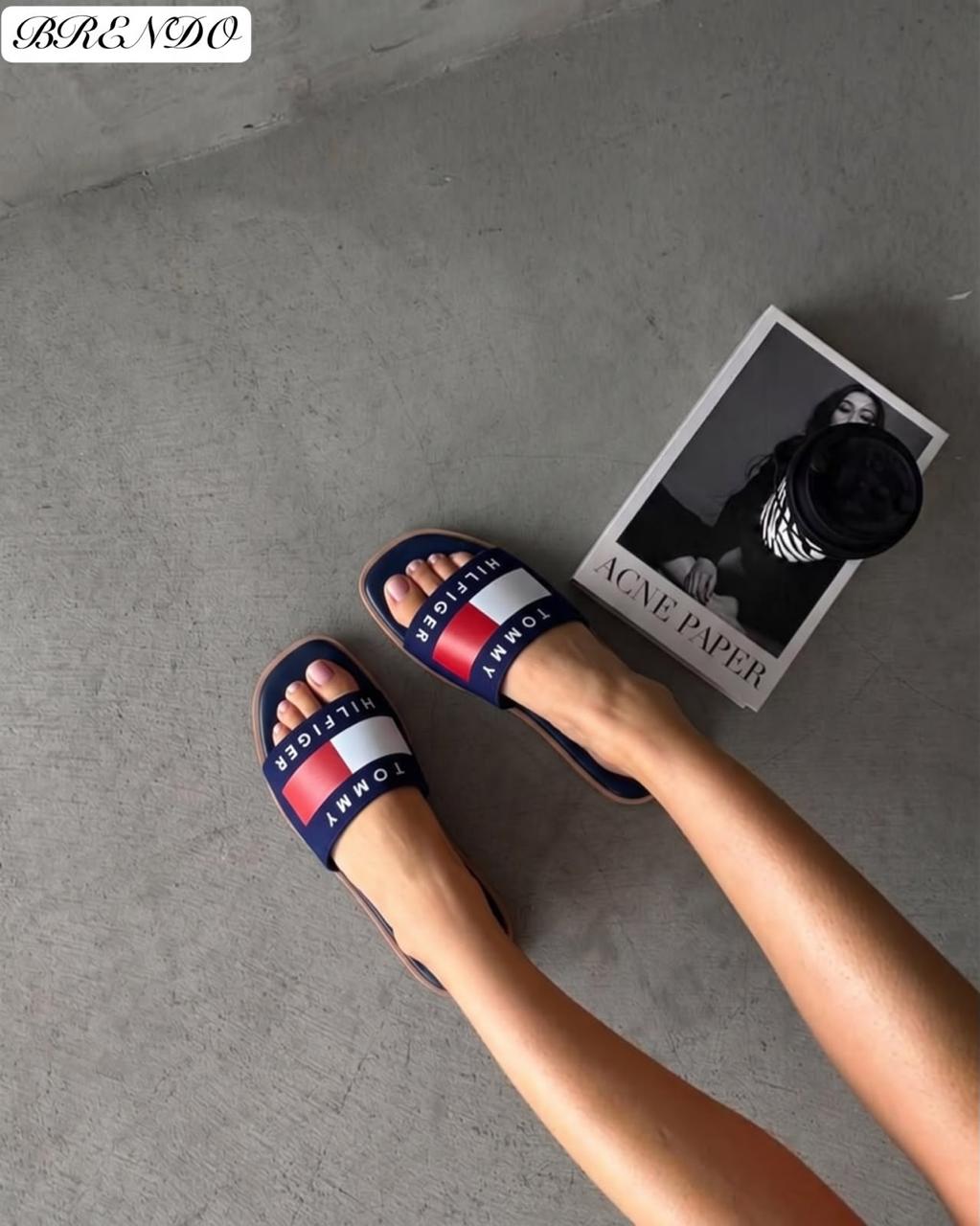 фото женские летние шлепки tommy hilfiger 755298 оптом