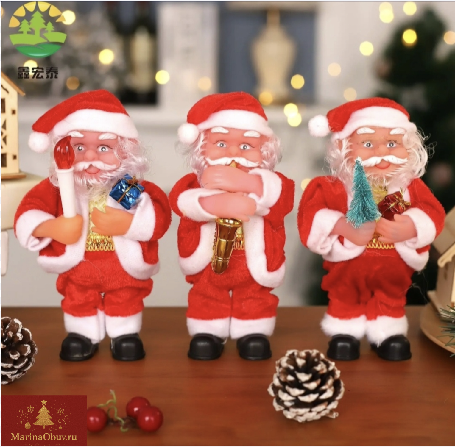 картинка Дед Мороз-саксофонист 16см Ассорти от магазина Одежда+