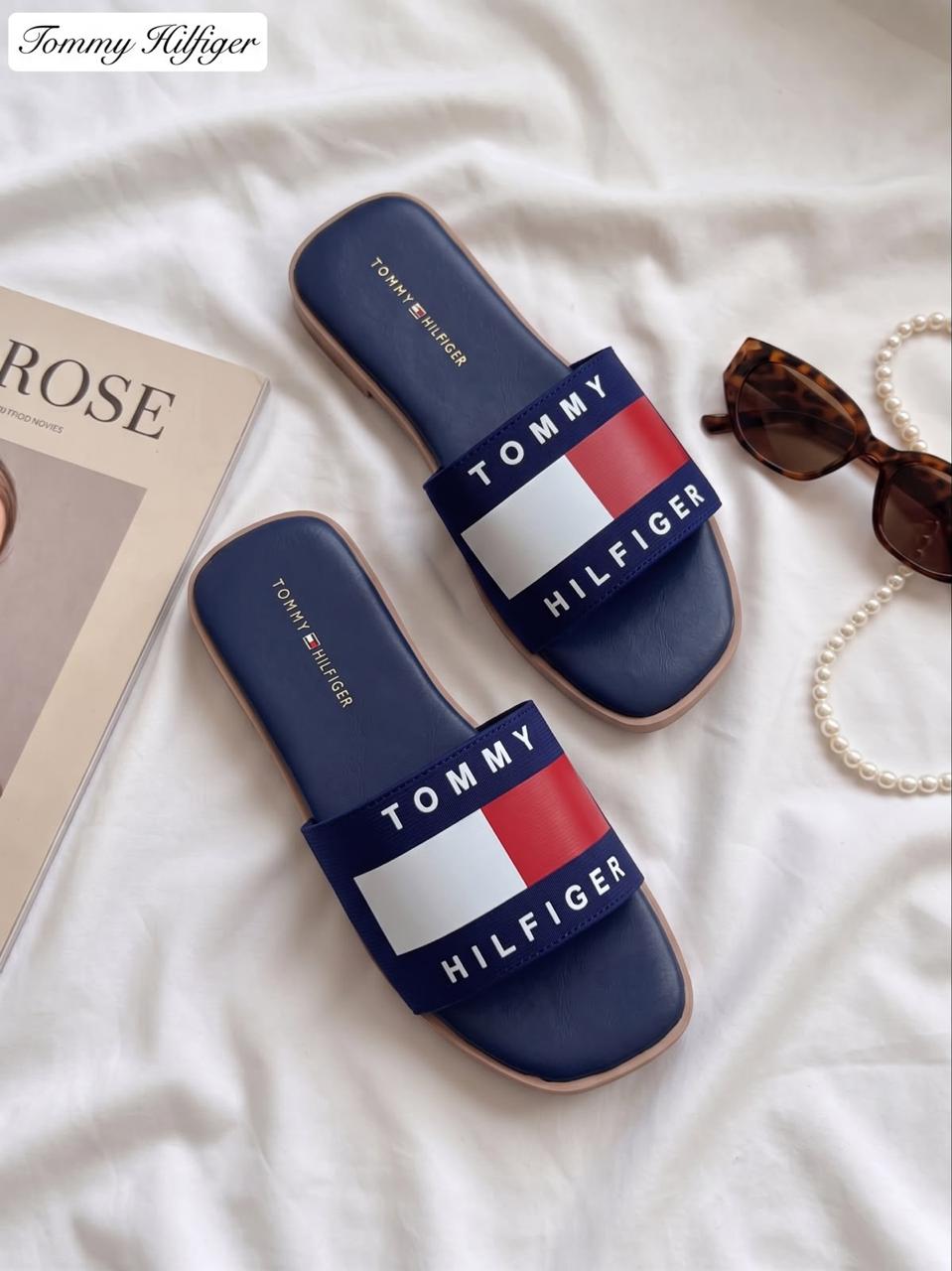 фото женские летние шлепки tommy hilfiger 294301 оптом
