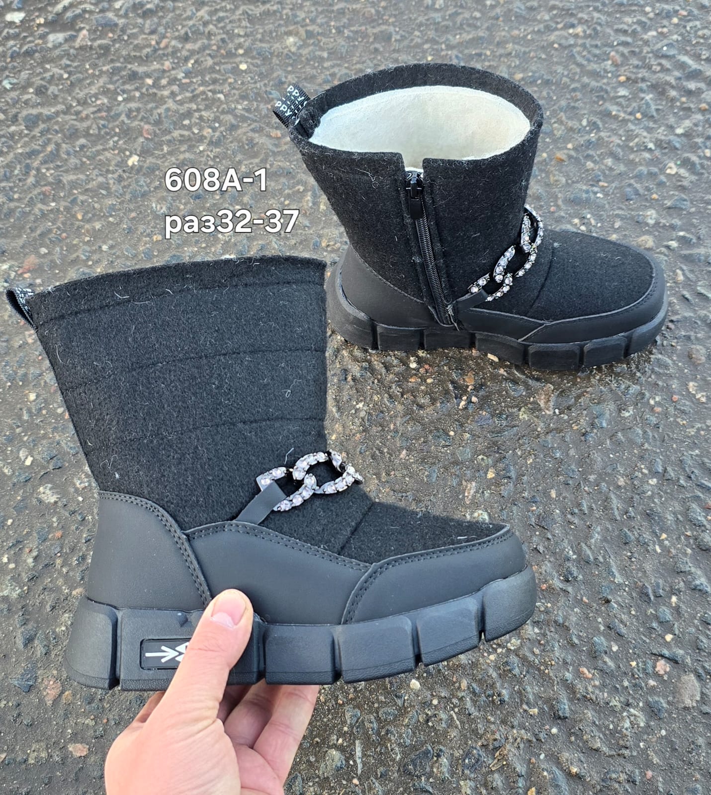 фото зимние ботинки для девочек оптом