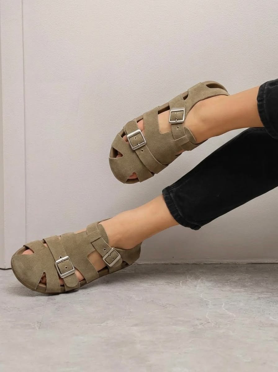 фото женские летние сандалии на adjustable buckle 934191 оптом