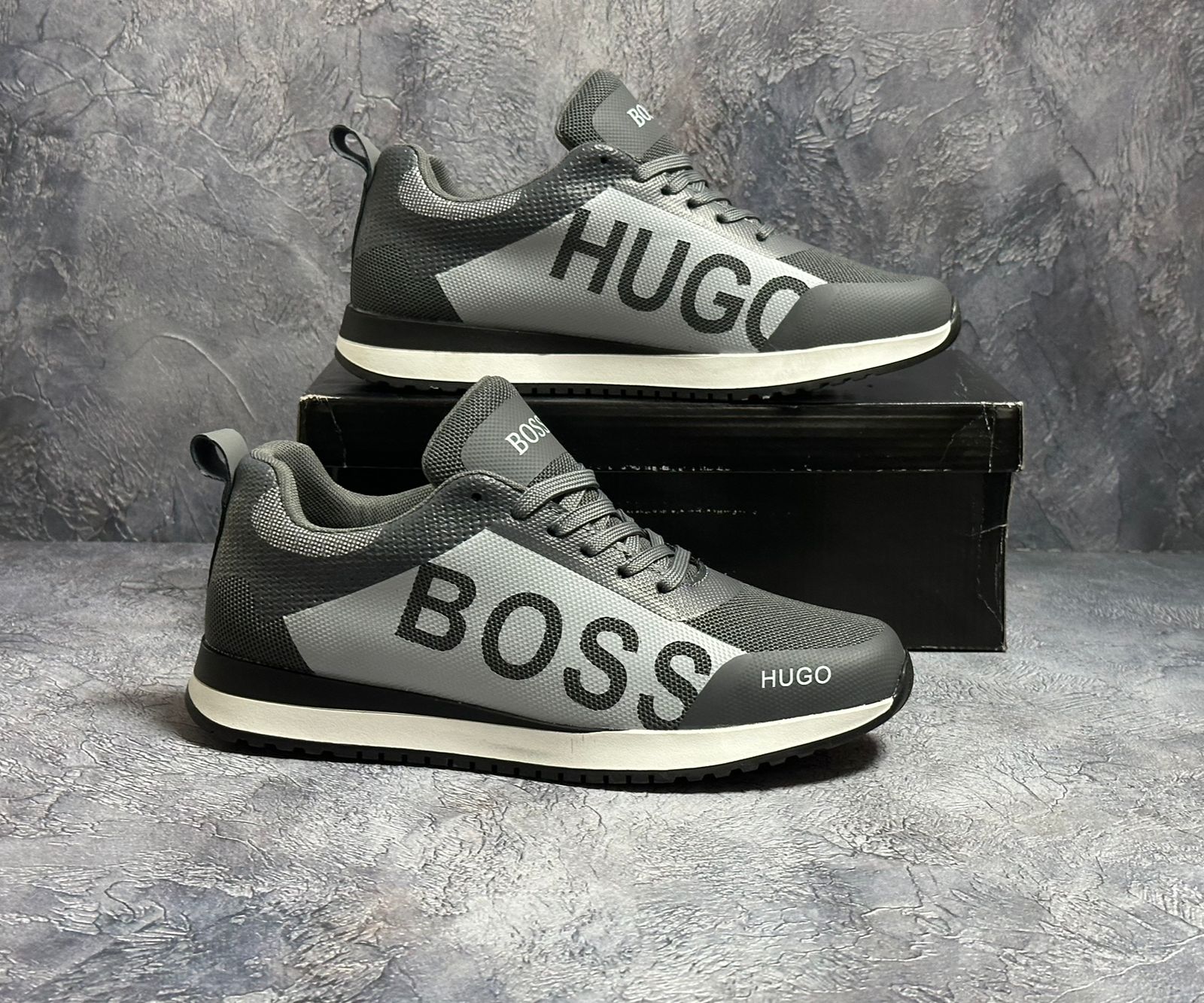 фото мужские кроссовки hugo boss с логотипом 954178 оптом