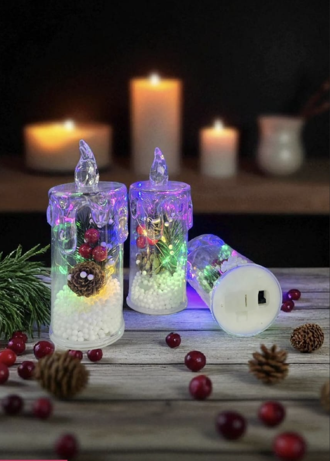 картинка Декоративные свечи для нового года 16 см Ассорти от магазина Одежда+