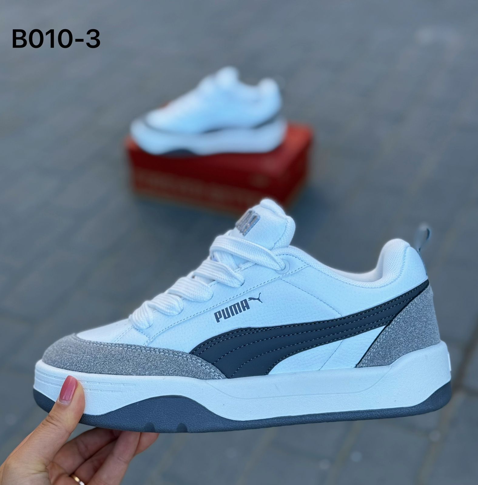 фото женские серые кроссовки puma 752410 оптом