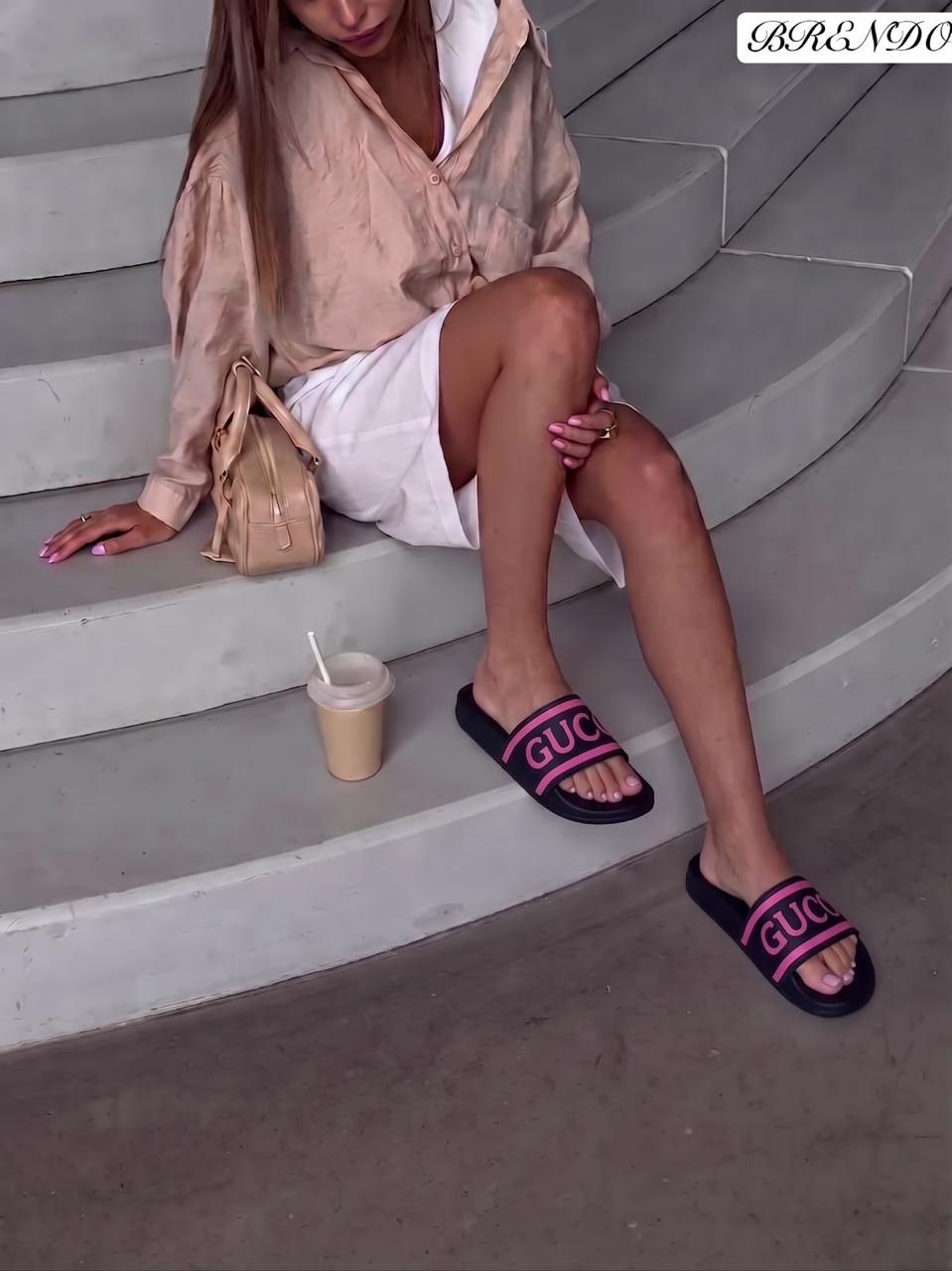 фото женские летние шлепки gucci 260685 оптом