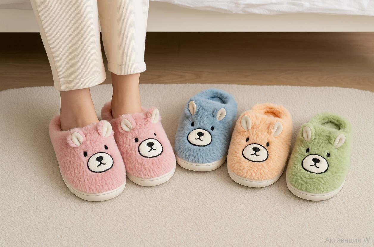 фото зимние женские домашние тапочки оптом