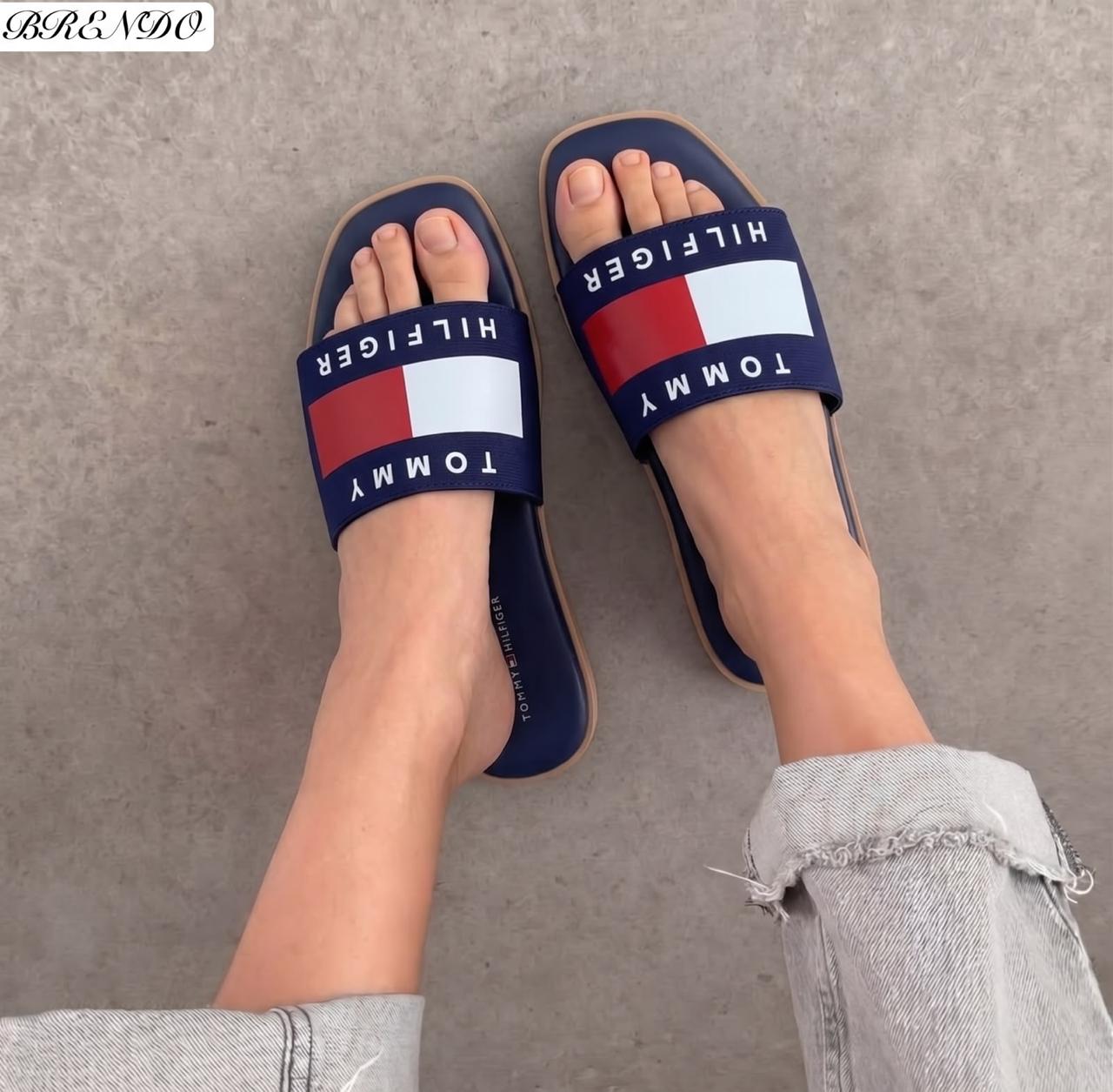 фото женские летние шлепки tommy hilfiger 244753 оптом