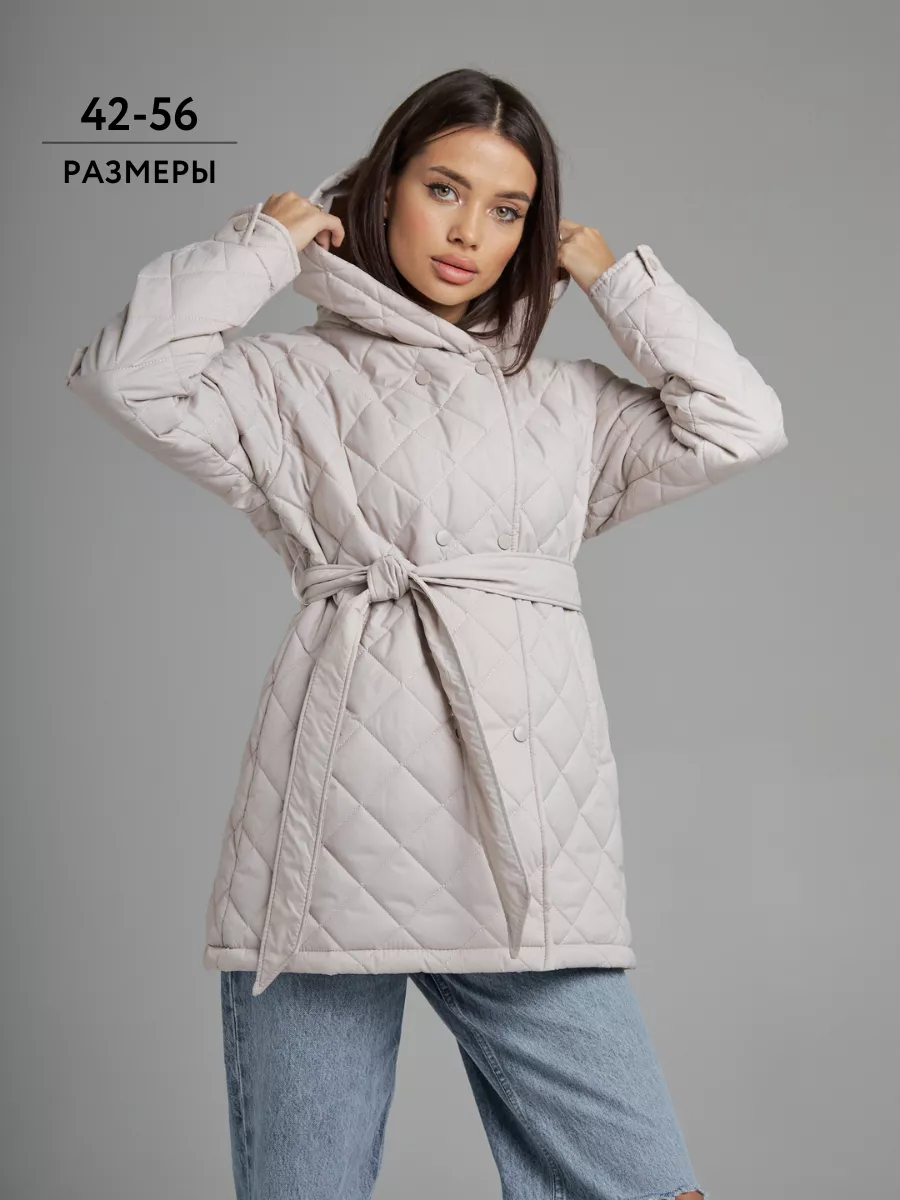 картинка Пальто с капюшоном стеганое демисезонное от магазина Одежда+