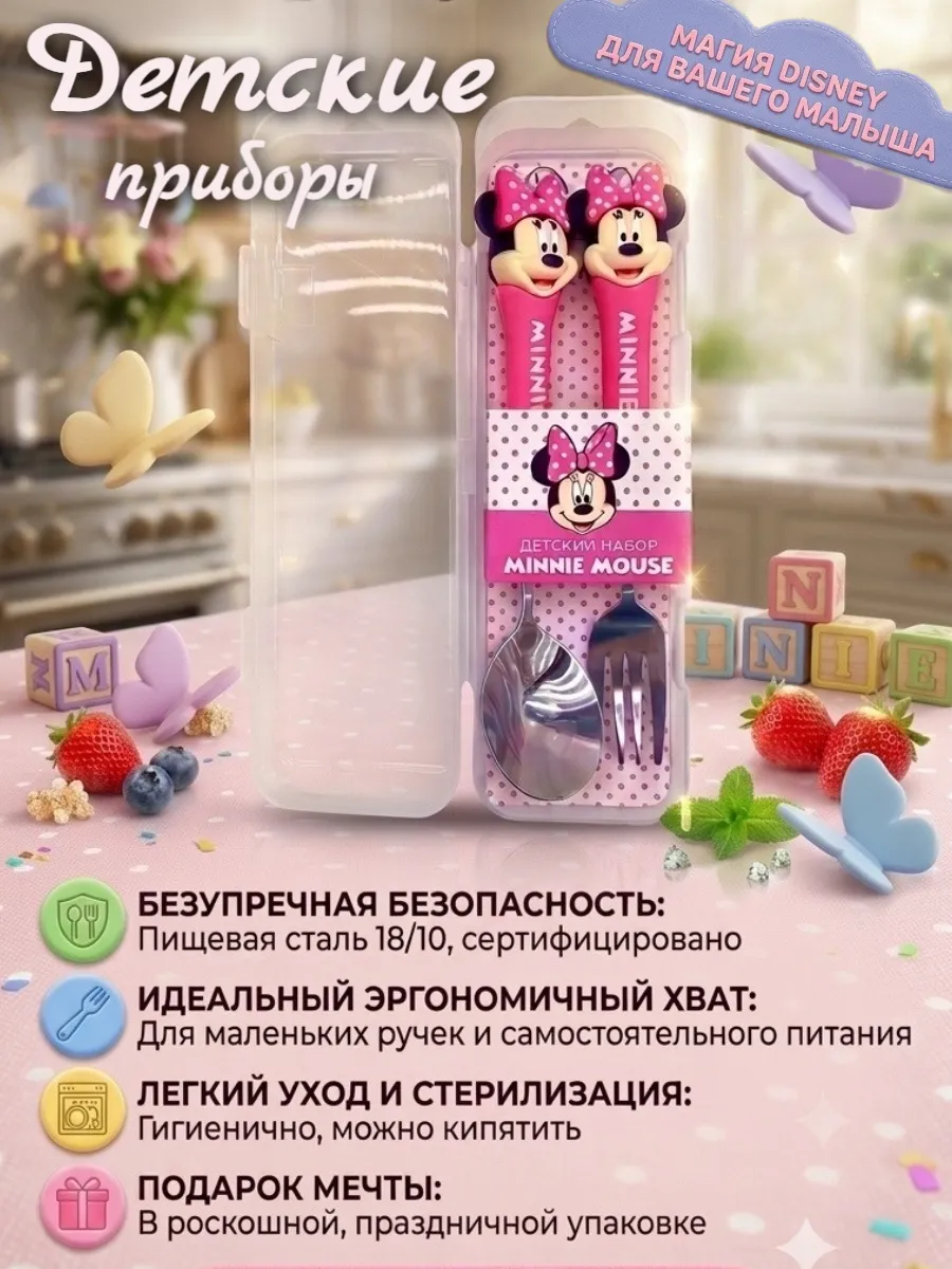 картинка Детский сервировочный набор ложка и вилка от магазина Одежда+