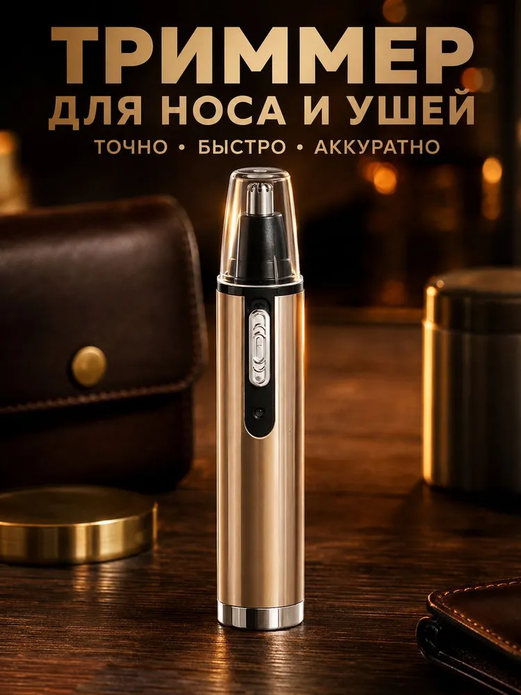 картинка Триммер GW-212 для носа и ушей, компактный электрический триммер с моющейся насадкой от магазина Одежда+