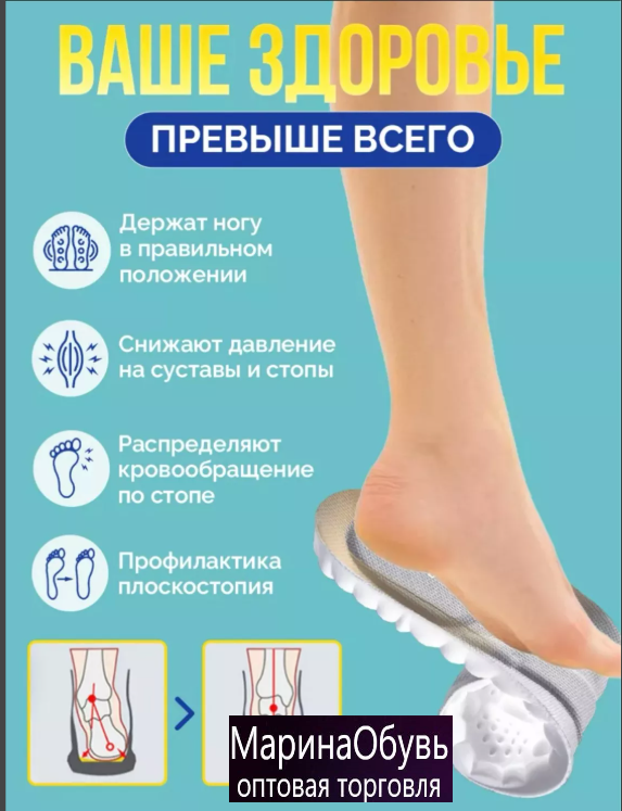 картинка Стельки ортопедические размер единый 35-46 от магазина Одежда+