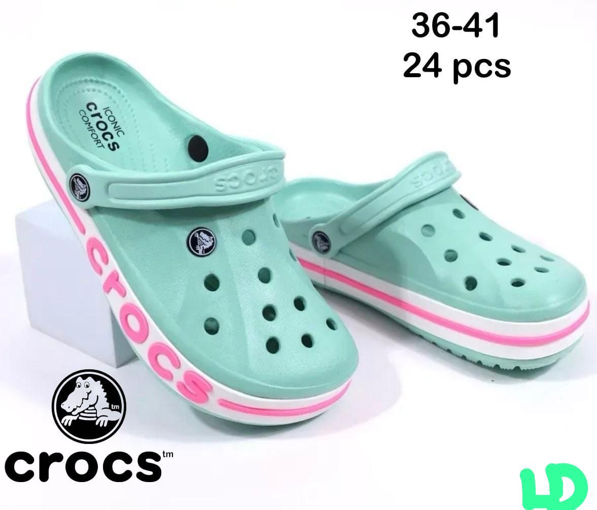 фото женские летние розовые crocs 436307 оптом