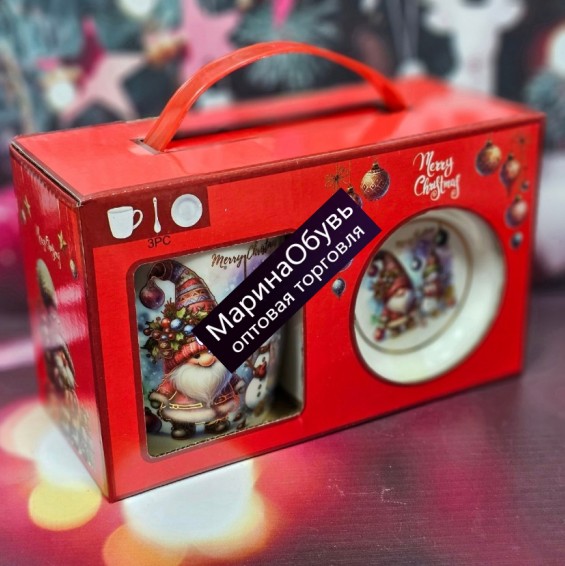 картинка Кружка новогодняя 300 мл подарочный набор от магазина Одежда+