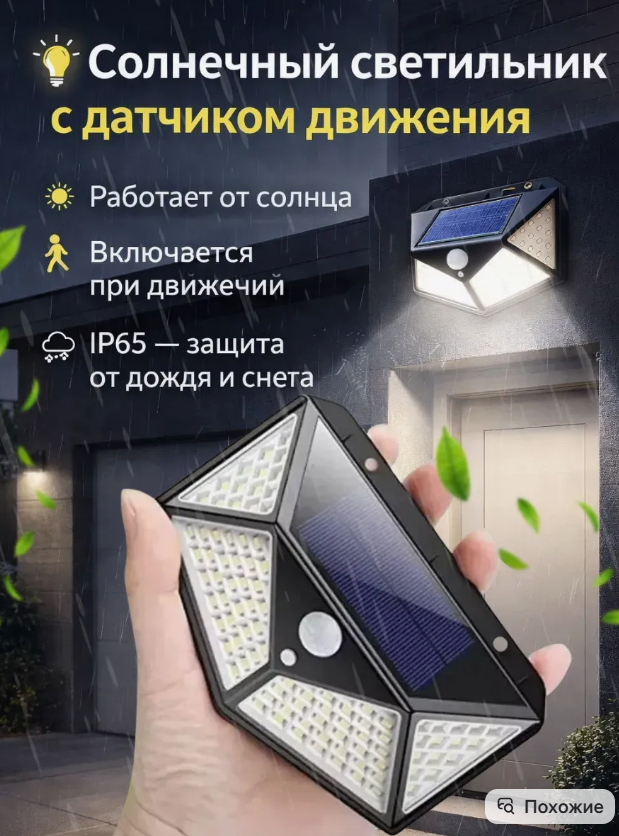 картинка Светильник уличный на солнечных батареях от магазина Одежда+