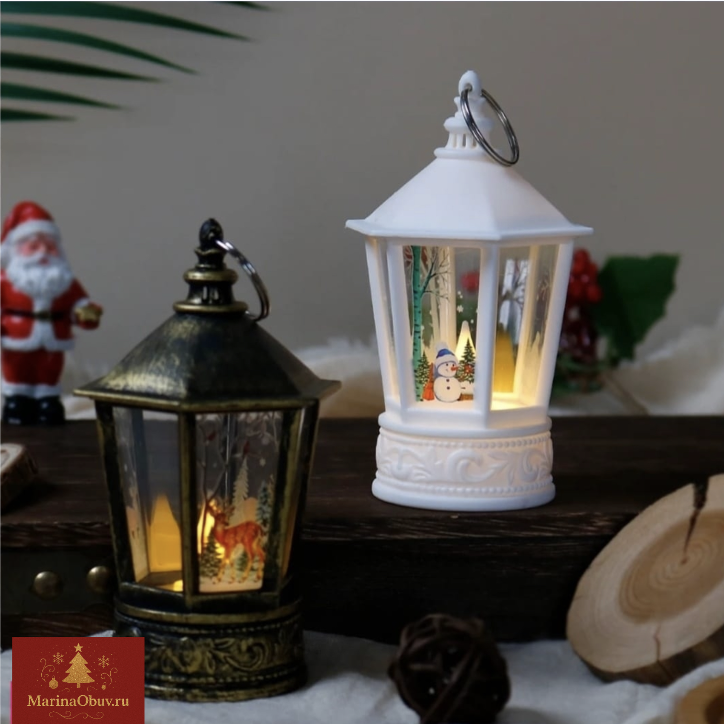 картинка Светодиодный Новогодний фонарь 9х14см Ассорти от магазина Одежда+