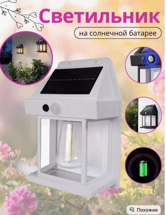 картинка Светильник на солнечной батарее с датчиком движения от магазина Одежда+