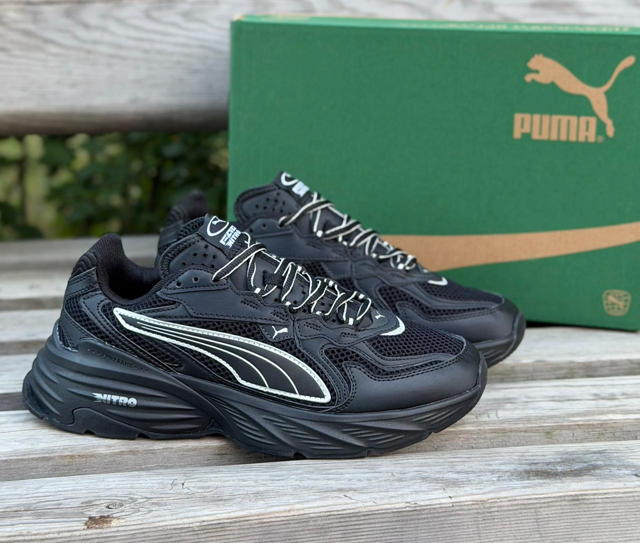 фото мужские черные кроссовки puma 639686 оптом