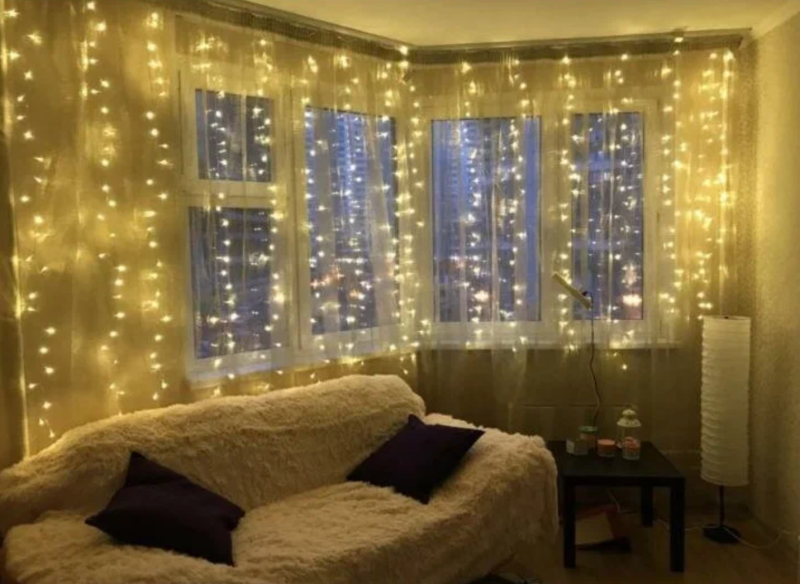 картинка Гирлянда "штора" 3х3 желтая от магазина Одежда+