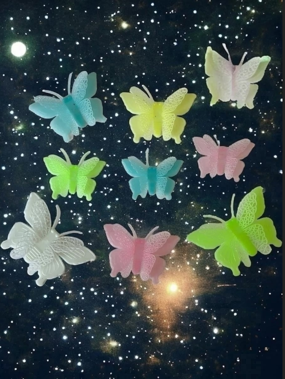 картинка Светящиеся бабочки наклейки на стену набор 8 шт от магазина Одежда+