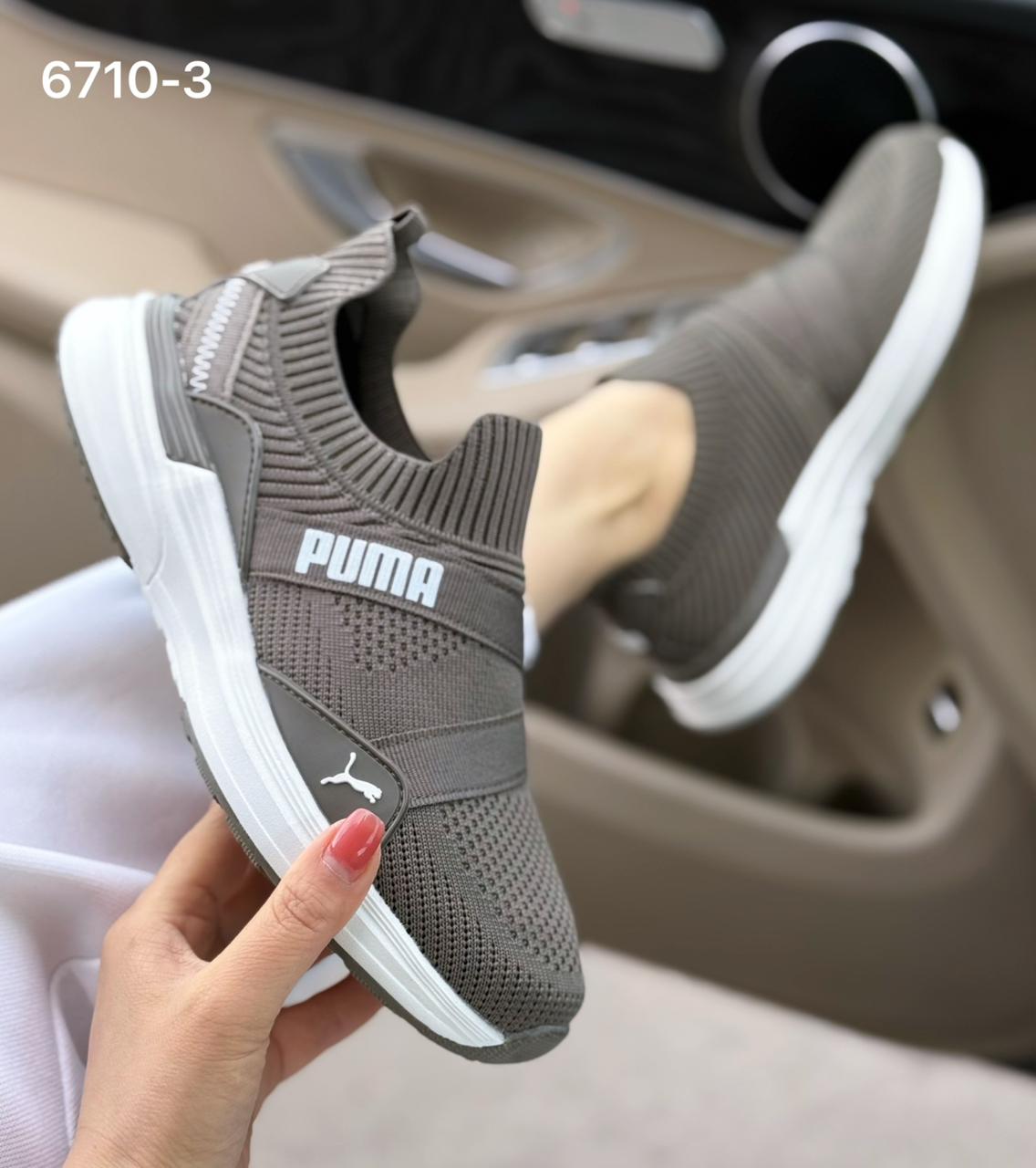 фото женские серые кроссовки puma 195145 оптом