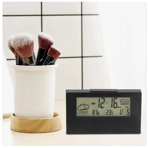 картинка Творческий будильник с подсветкой и отображением погоды от магазина Одежда+