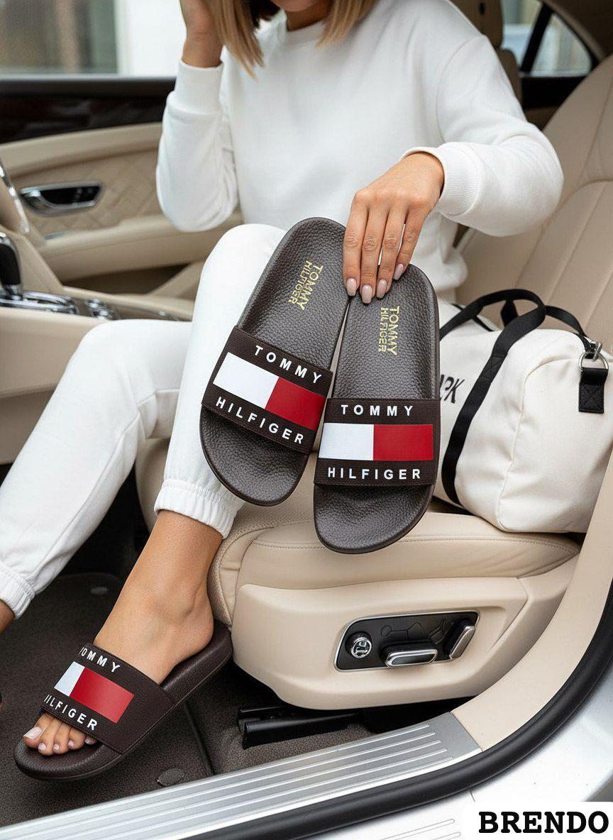 фото женские летние шлепки tommy hilfiger 534287 оптом
