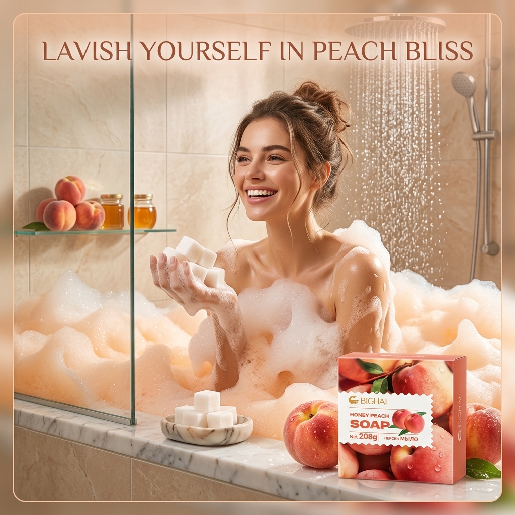 картинка BIGHAI Honey Peach Soap: нежность персика и сладость мёда, 208 г от магазина Одежда+