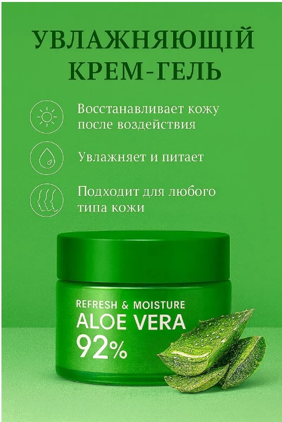 картинка Крем-гель для лица и шеи с Алоэ 92% от магазина Одежда+