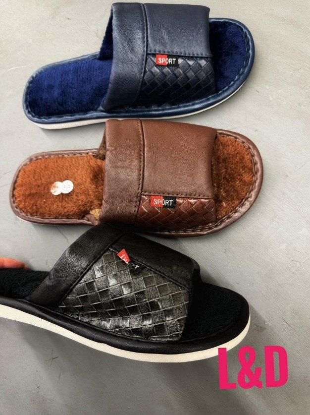 фото зимние мужские домашние тапочки оптом