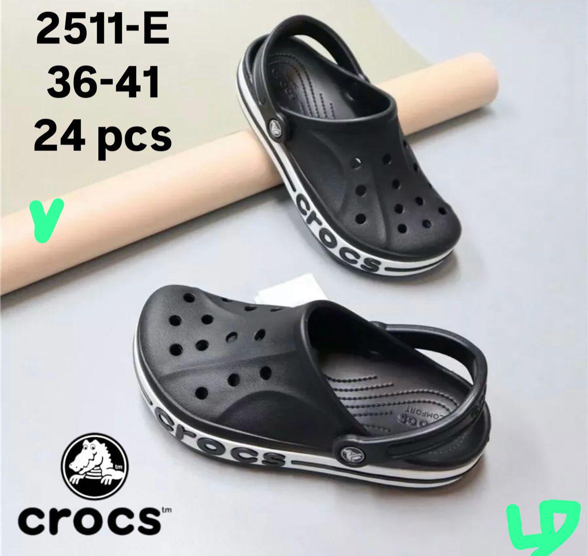 фото женские летние черные crocs 437294 оптом