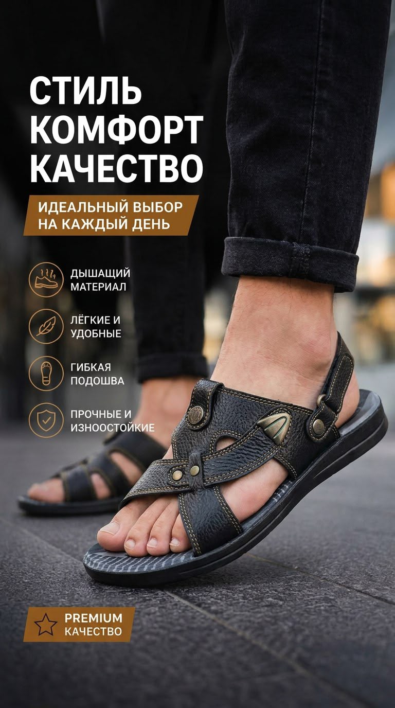 картинка Мужские летние сандалии 588370 от магазина Одежда+