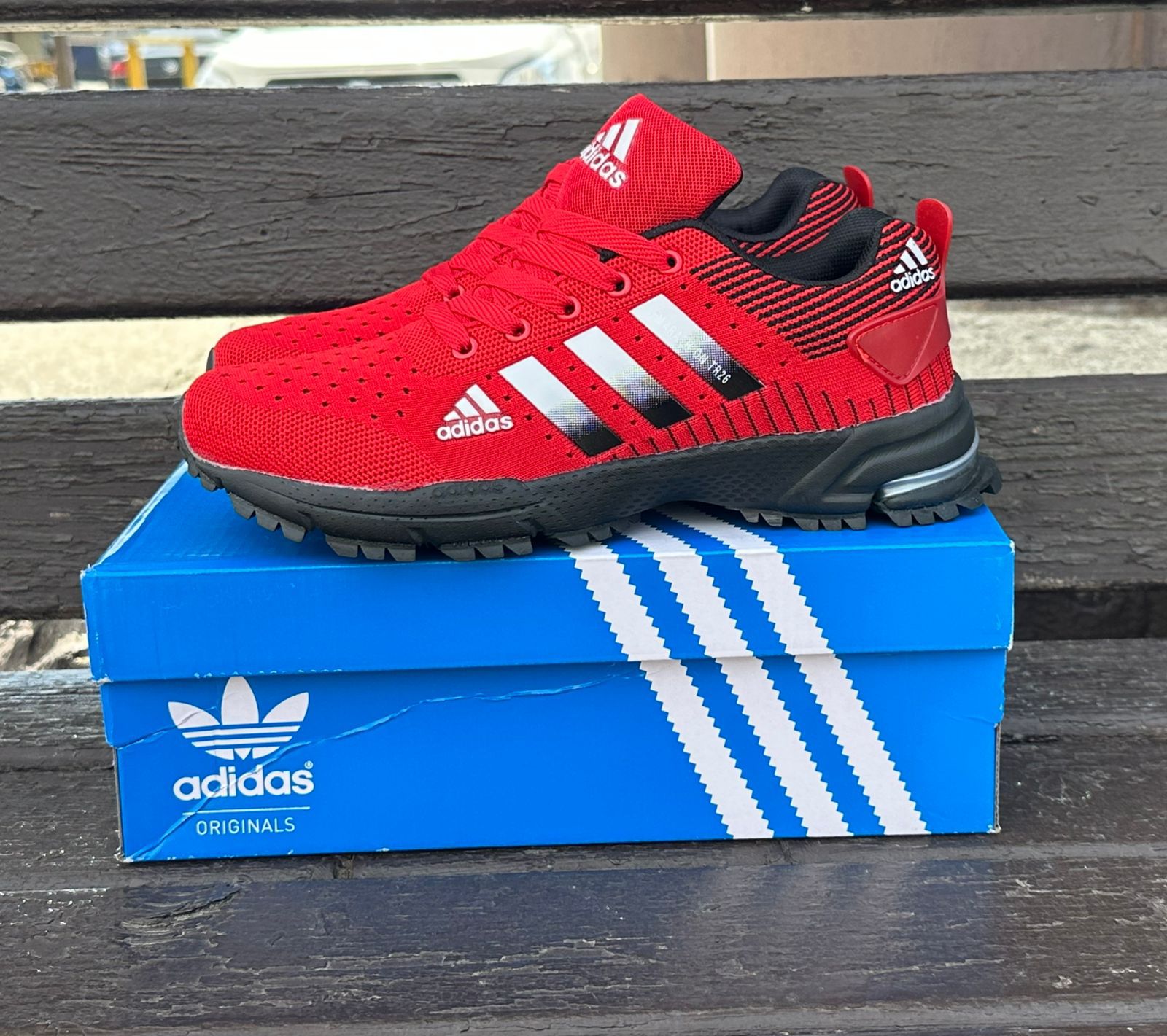 фото мужские черные кроссовки adidas 907145 оптом
