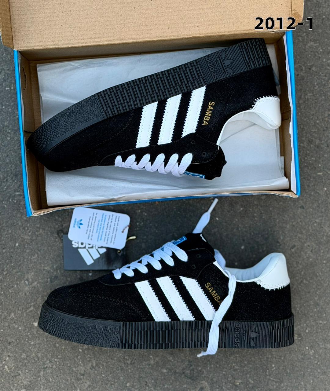 фото мужские черные кроссовки adidas samba 155517 оптом