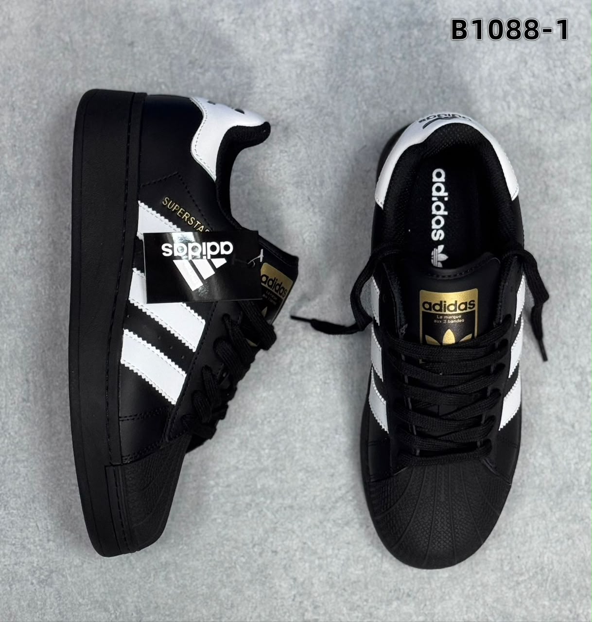 фото мужские черные кроссовки adidas superstar 151778 оптом