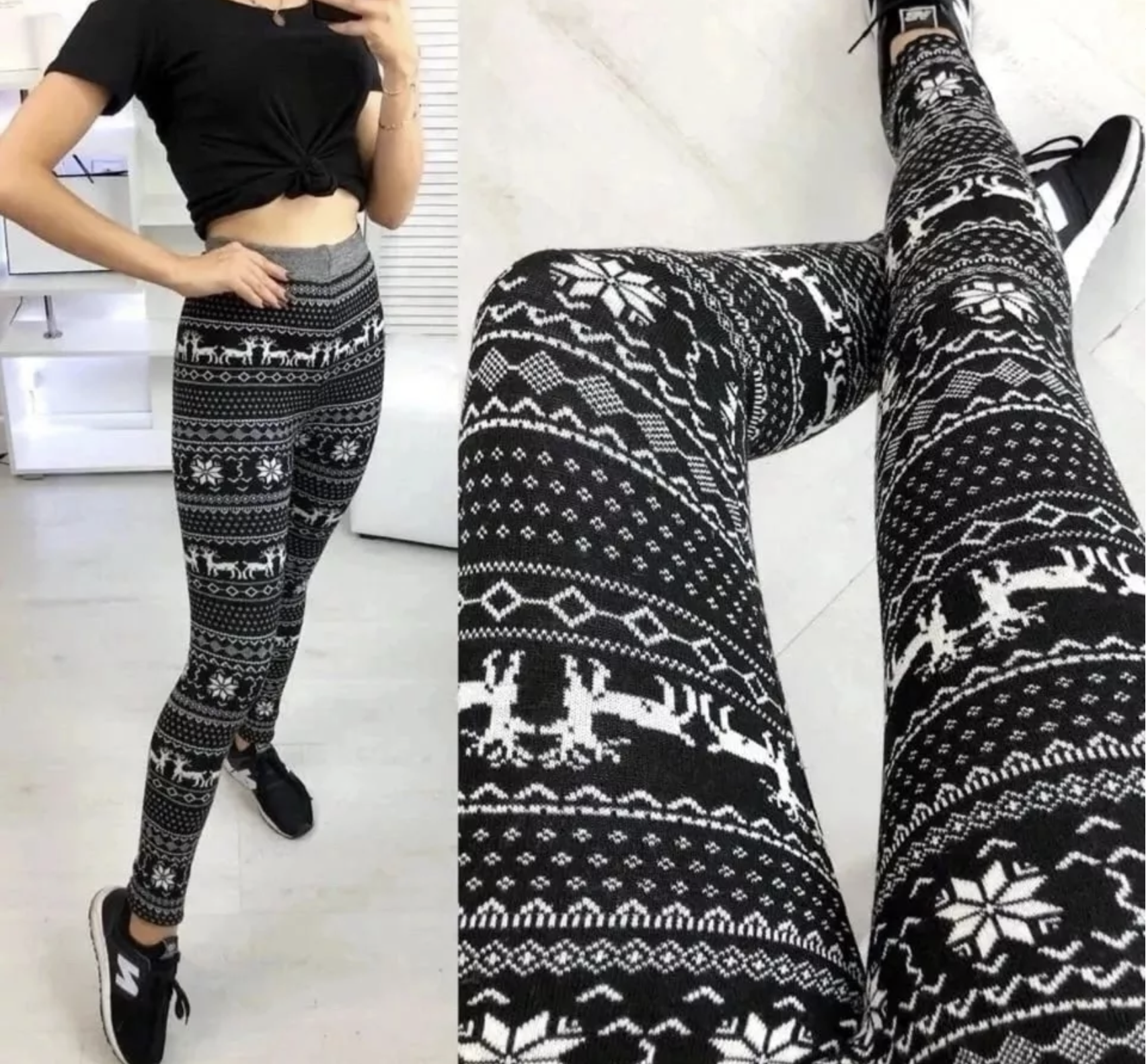 картинка Лосины Черно-белый от магазина Одежда+