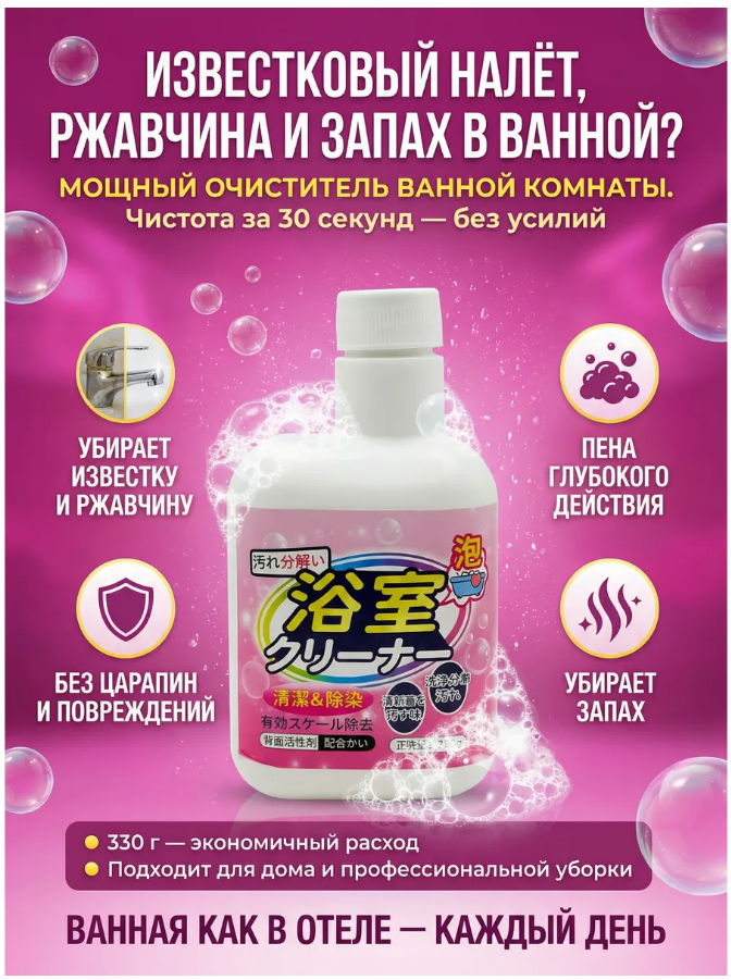 картинка Универсальный очиститель для ванной комнаты кухни от магазина Одежда+