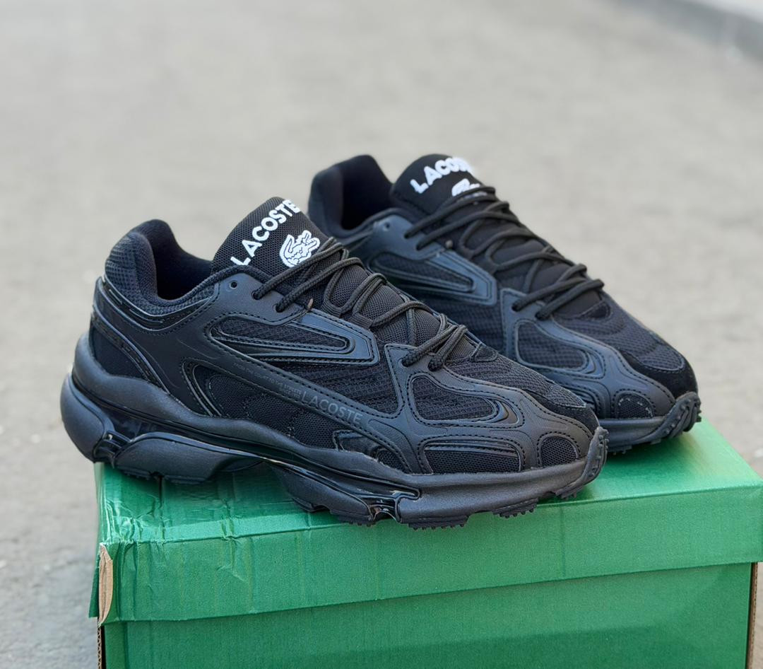 фото мужские черные кроссовки lacoste 864063 оптом