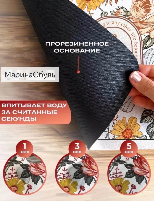 картинка Коврик для сушки посуды 30х40см от магазина Одежда+