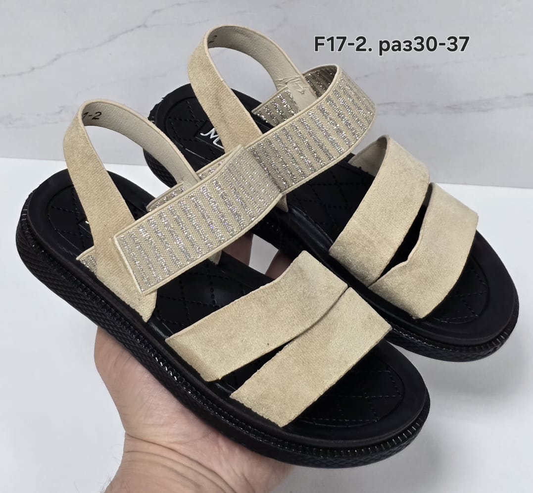 фото женские летние сандалии с декоративными straps 129855 оптом