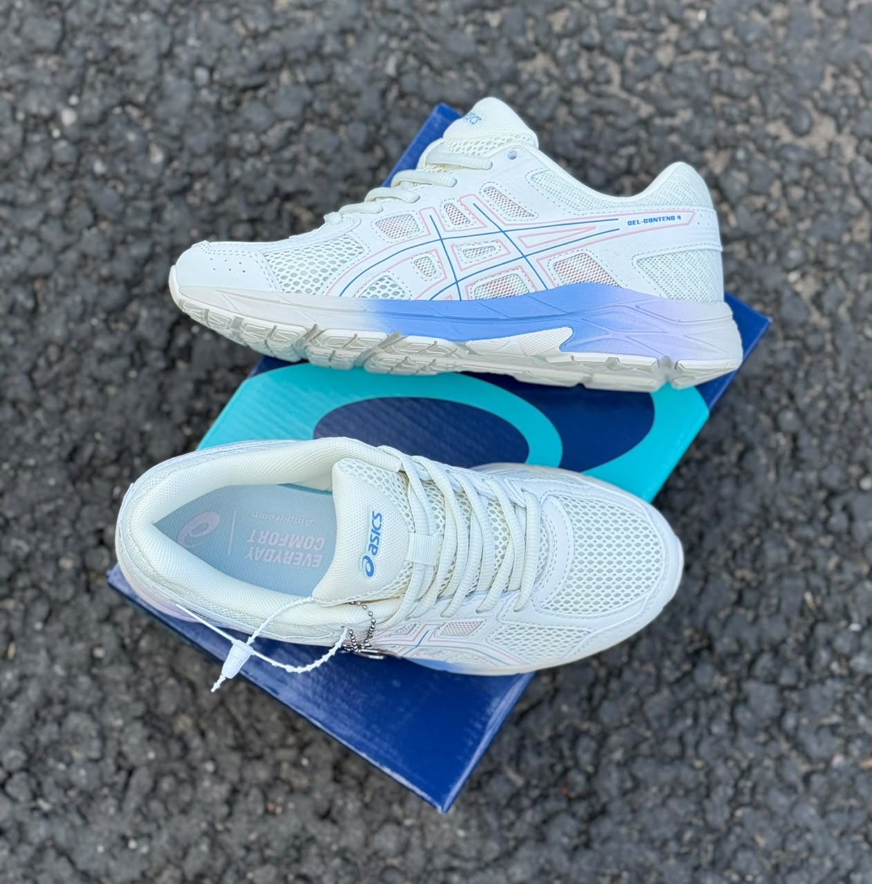 фото женские белые кроссовки asics 792117 оптом