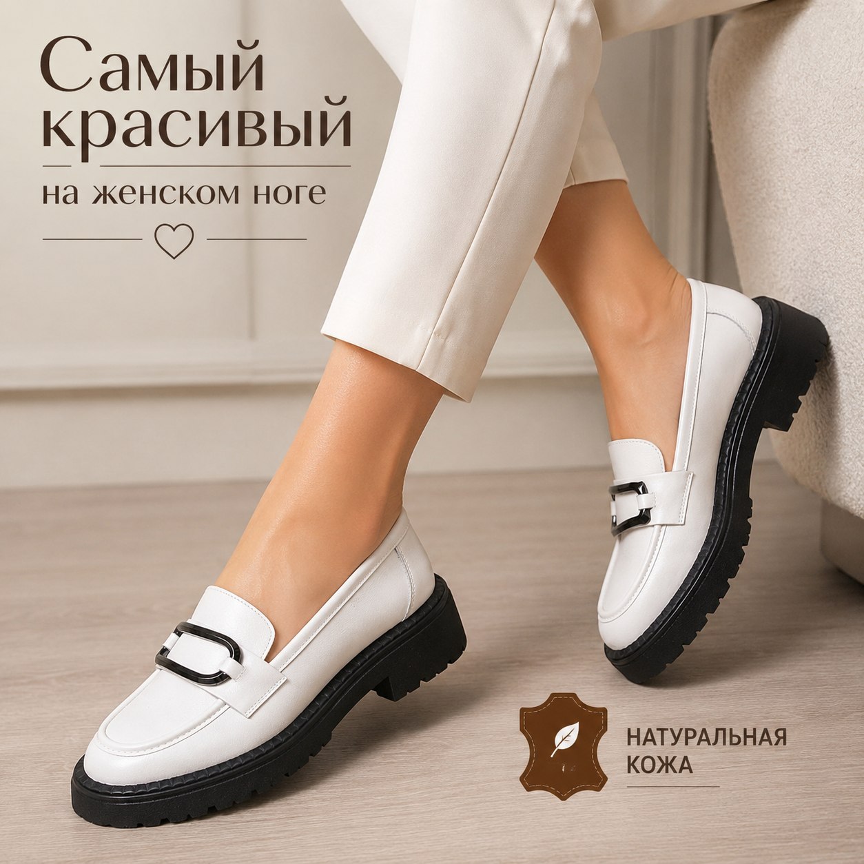 картинка Женские лоферы с металлическим декором 506693 от магазина Одежда+