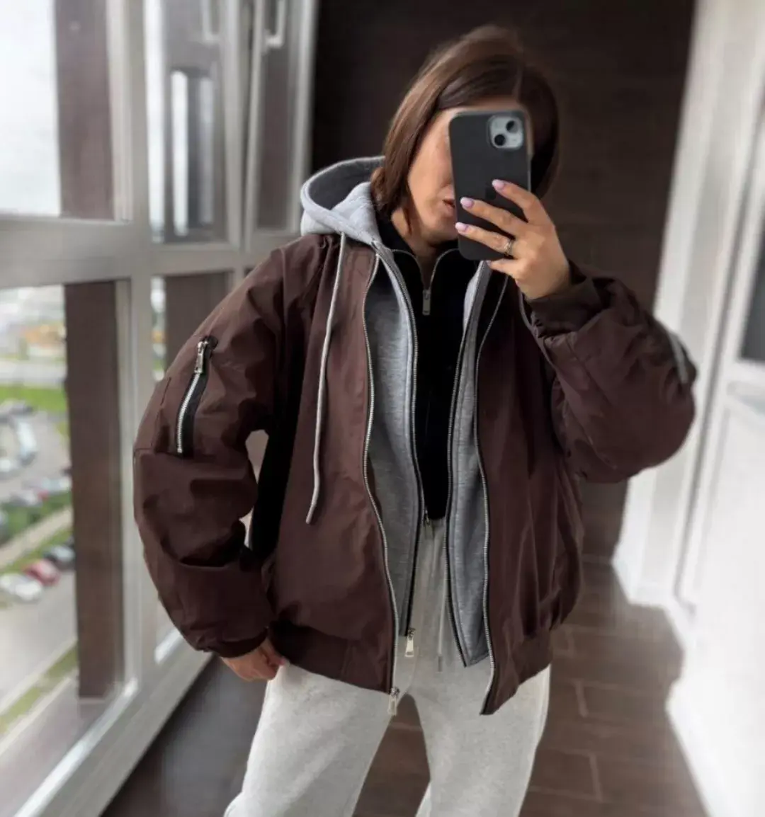 картинка Утепленный бомбер оверсайз от магазина Одежда+